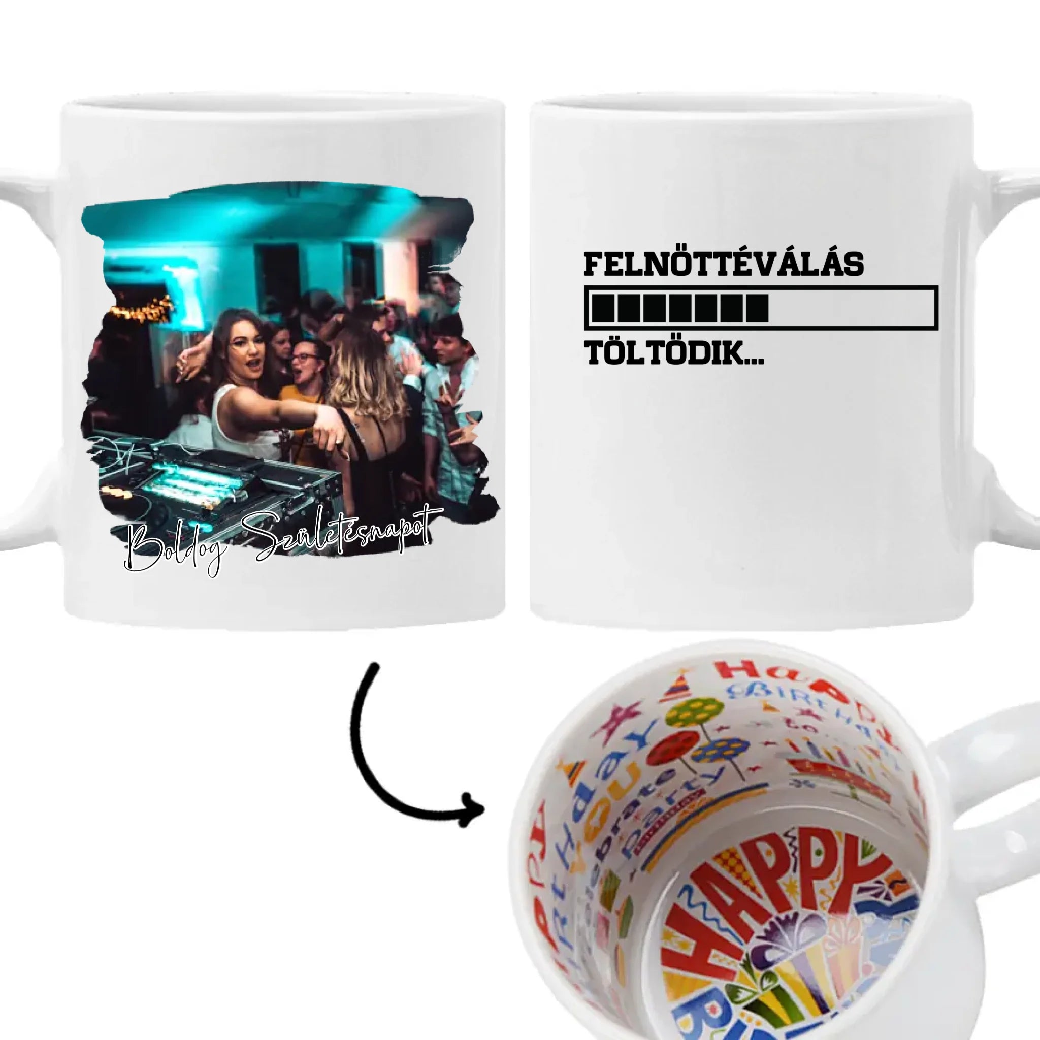 Felnőtté válás töltődik szülinapi bögre