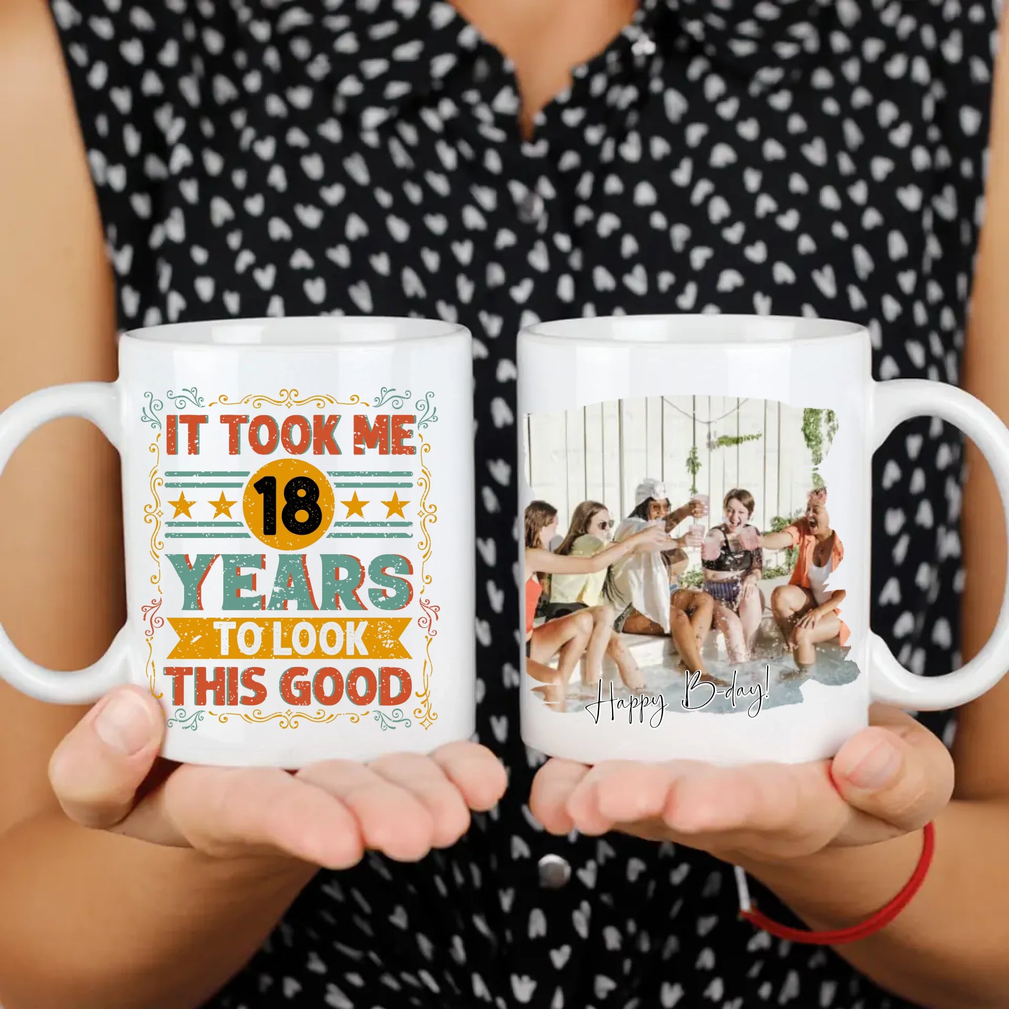 Vicces 18. szülinapi bögre egyedi képpel