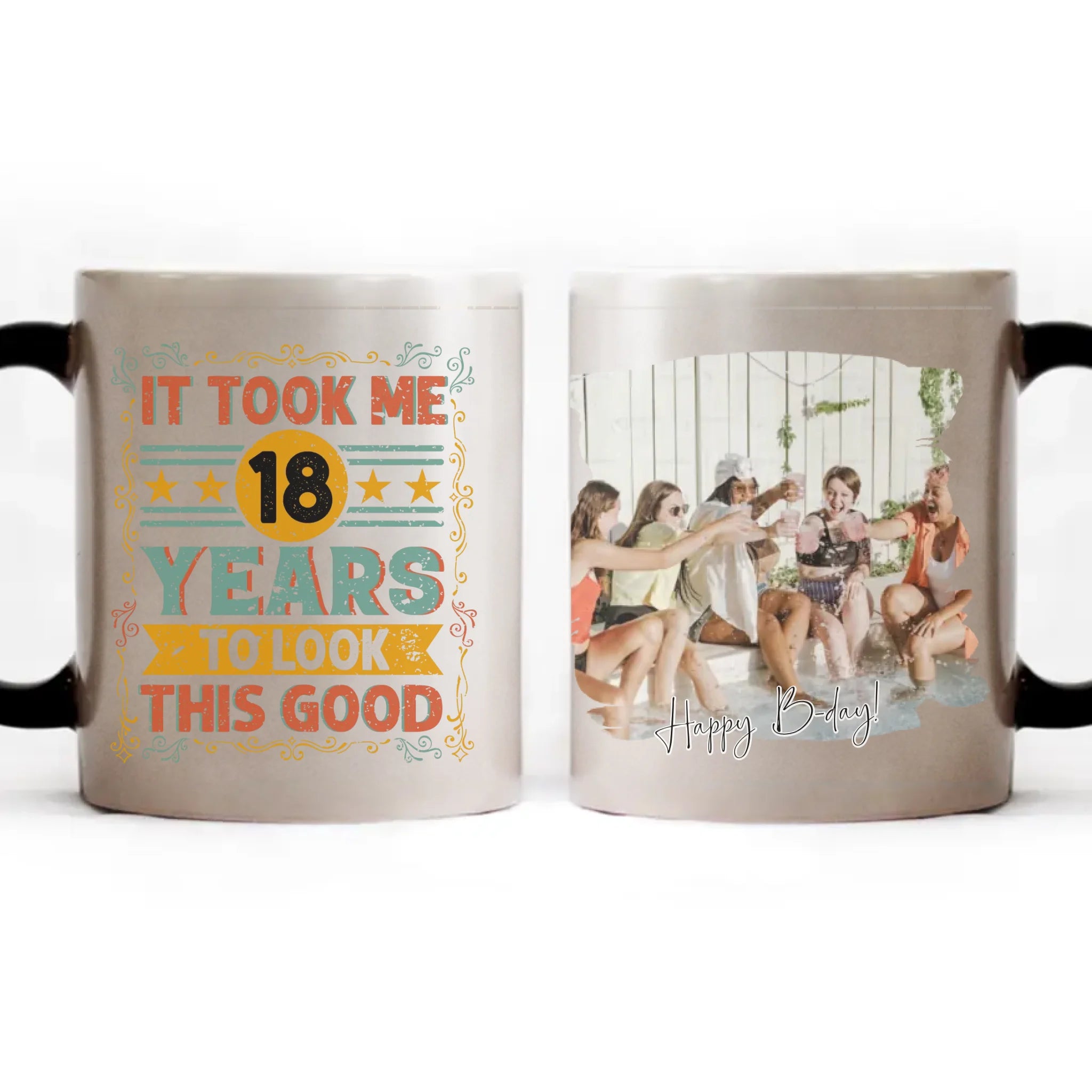 Vicces 18. szülinapi bögre egyedi képpel