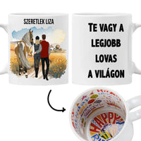 Választható karakteres egyedi karácsonyi ajándék bögre - cuki család