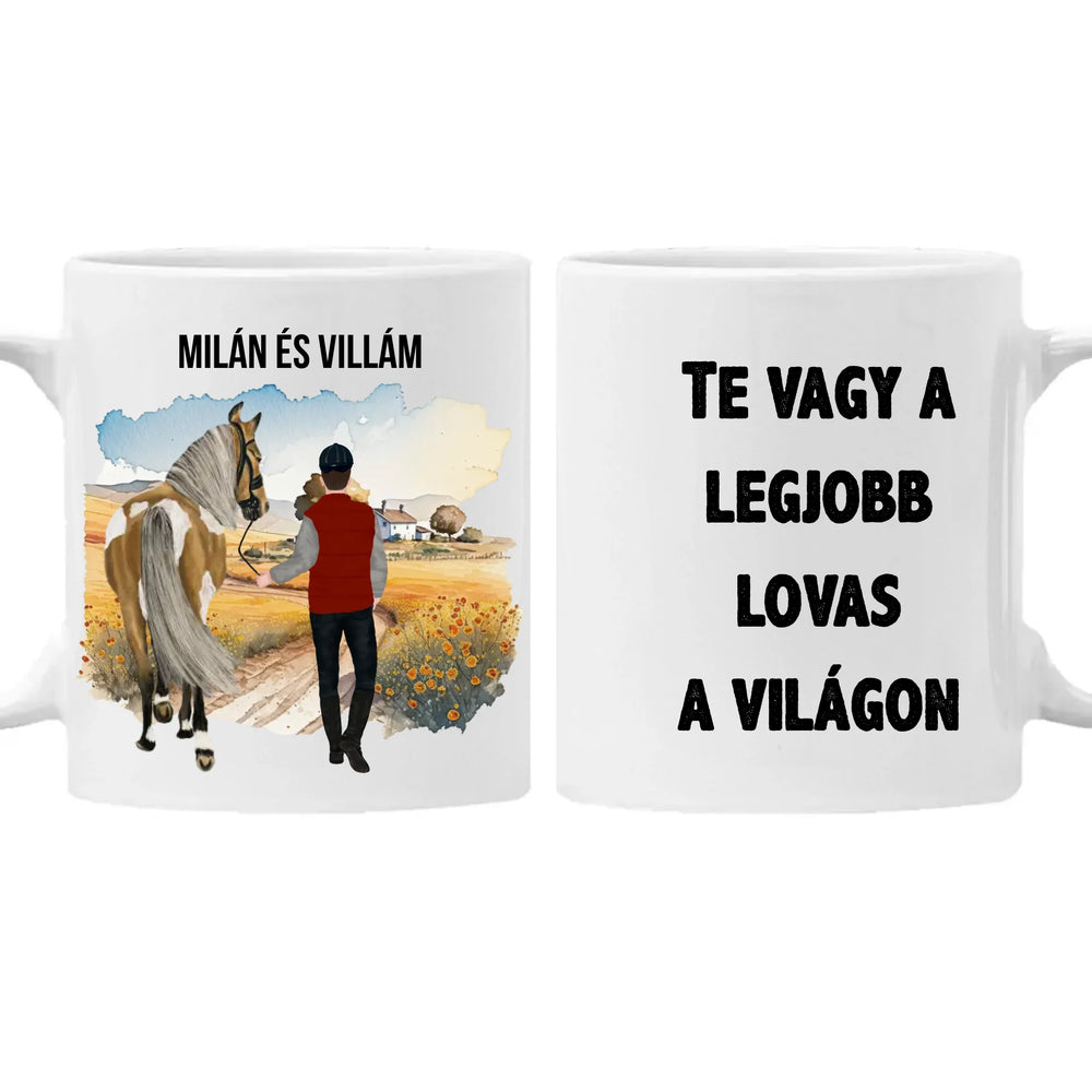 Egyedi lovas bögre férfiaknak