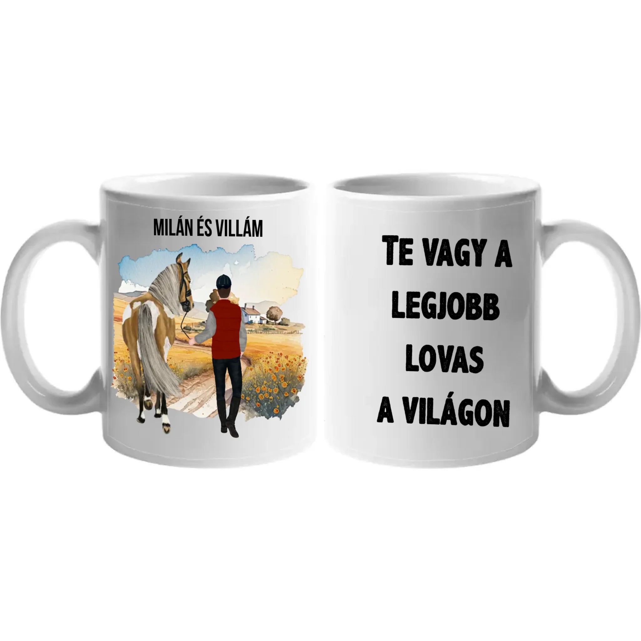 Egyedi lovas bögre férfiaknak