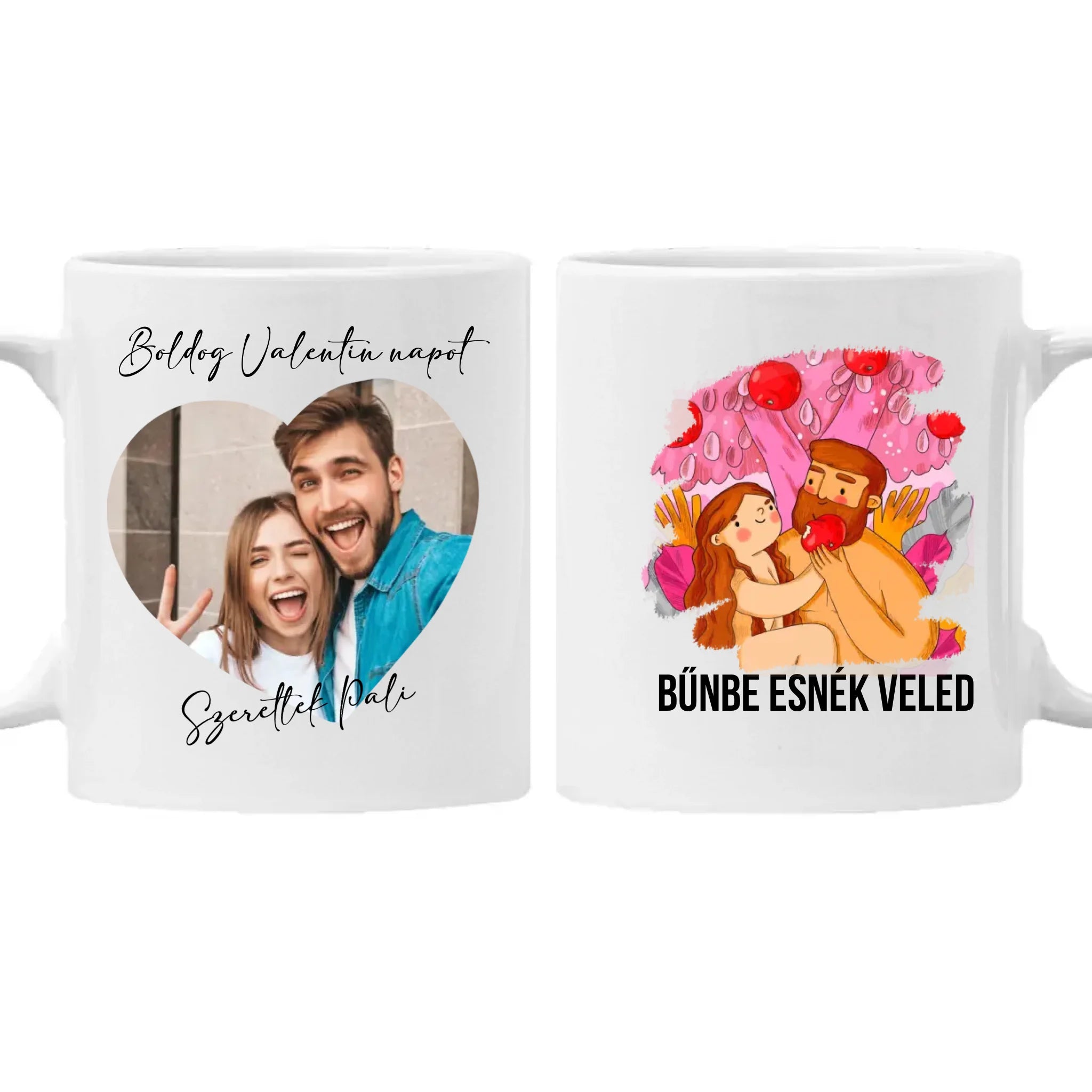 Bűnbe esnék Veled bögre egyedi fényképpel