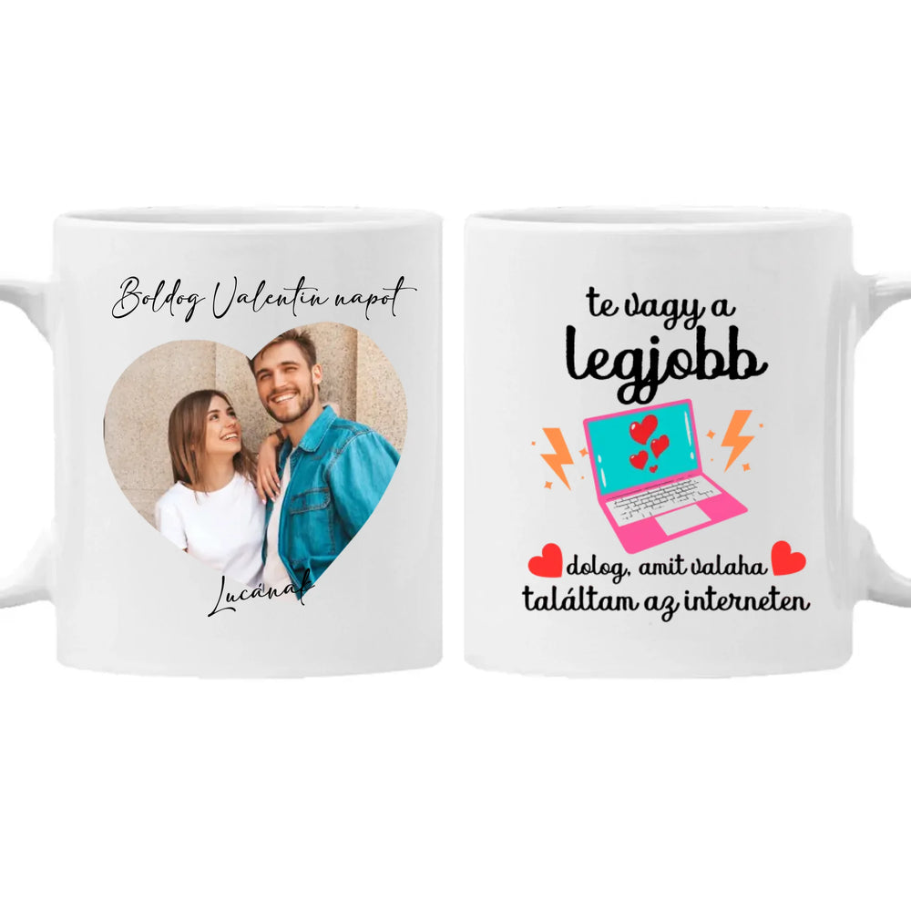Az interneten találtam Valentin napi bögre fényképpel