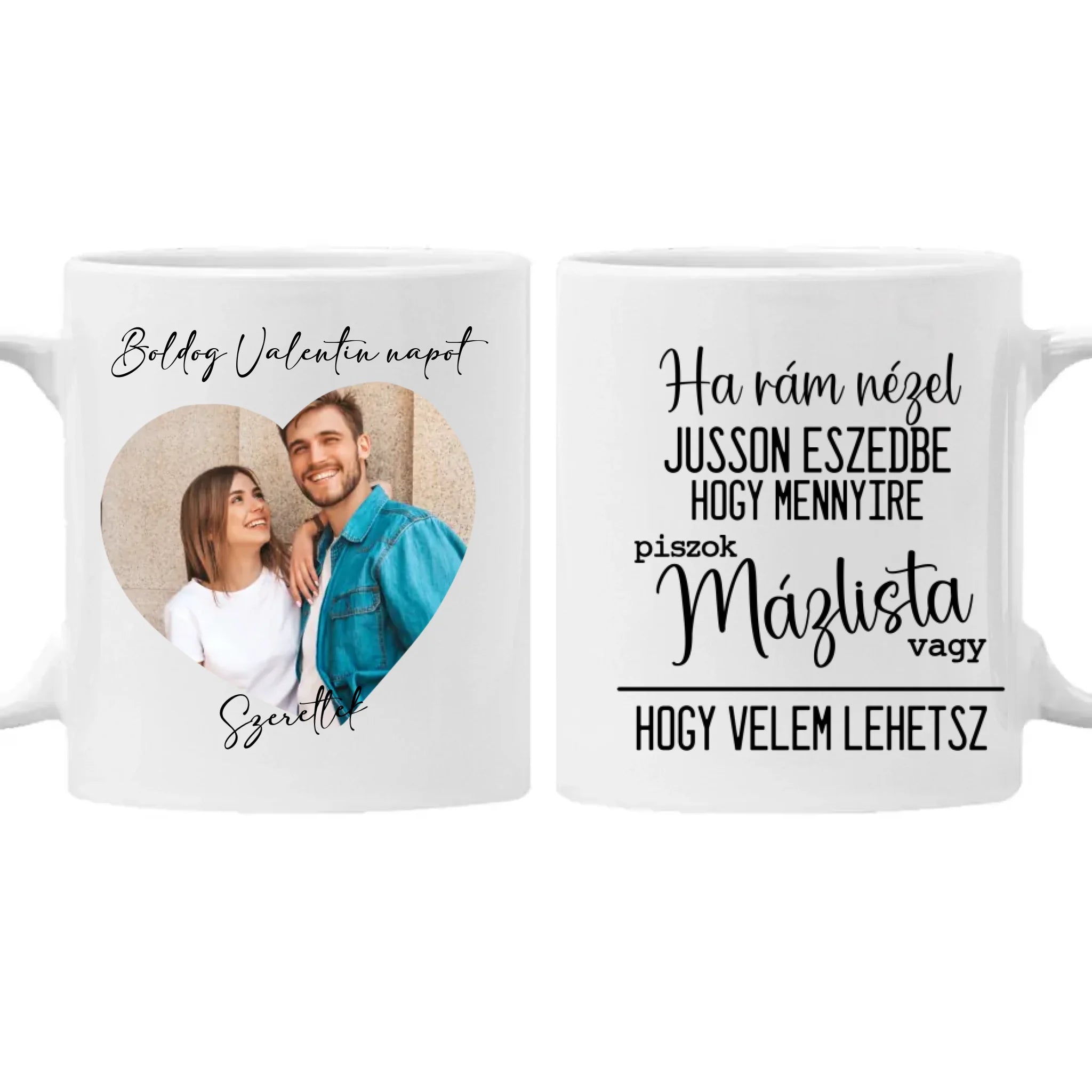 Piszok mázlista Valentin napi bögre fényképpel