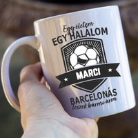 Egyedi neves FC Barcelona ajándék bögre