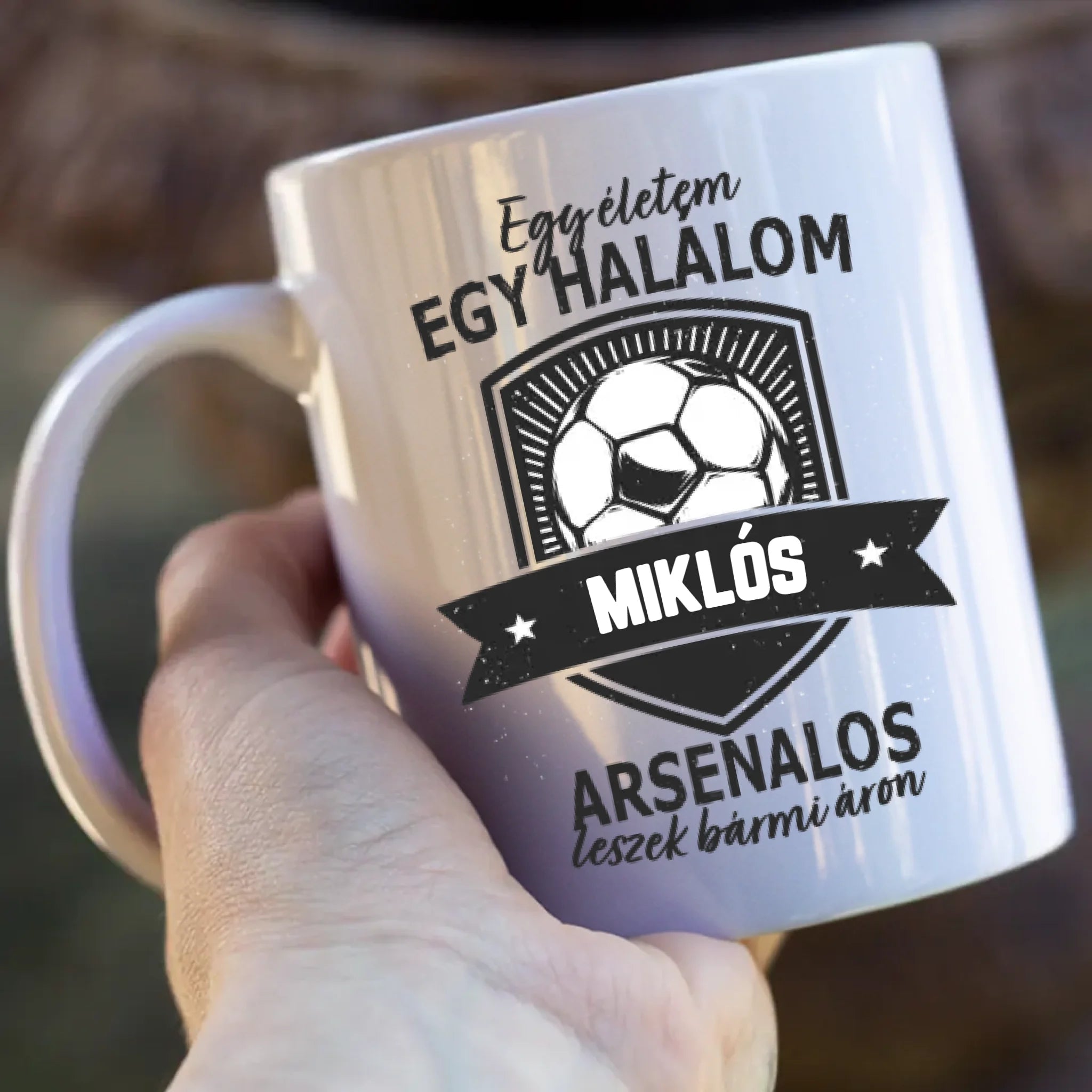 Egyedi neves Arsenal FC ajándék bögre