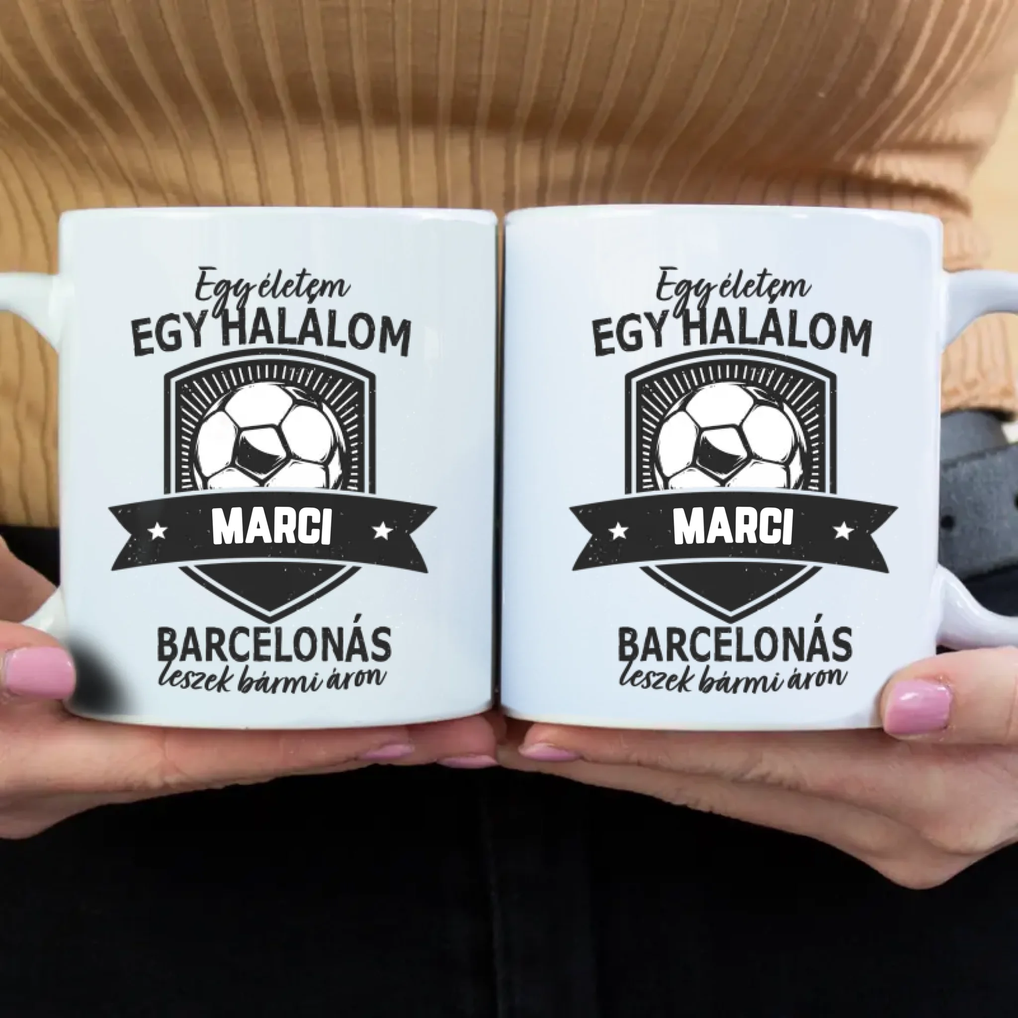 Egyedi neves FC Barcelona ajándék bögre