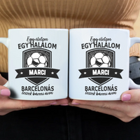 Egyedi neves FC Barcelona ajándék bögre