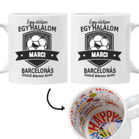 Egyedi neves FC Barcelona ajándék bögre