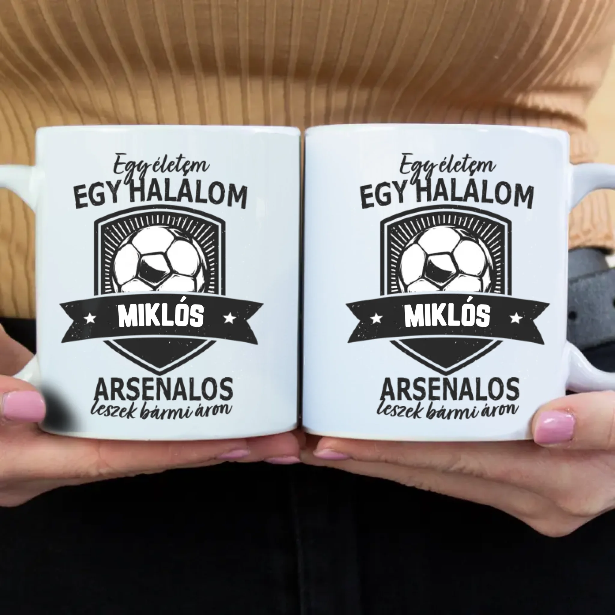 Egyedi neves Arsenal FC ajándék bögre