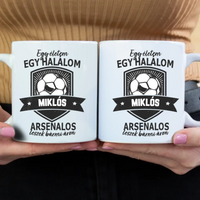 Egyedi neves Arsenal FC ajándék bögre