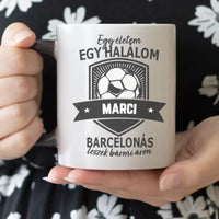 Egyedi neves FC Barcelona ajándék bögre