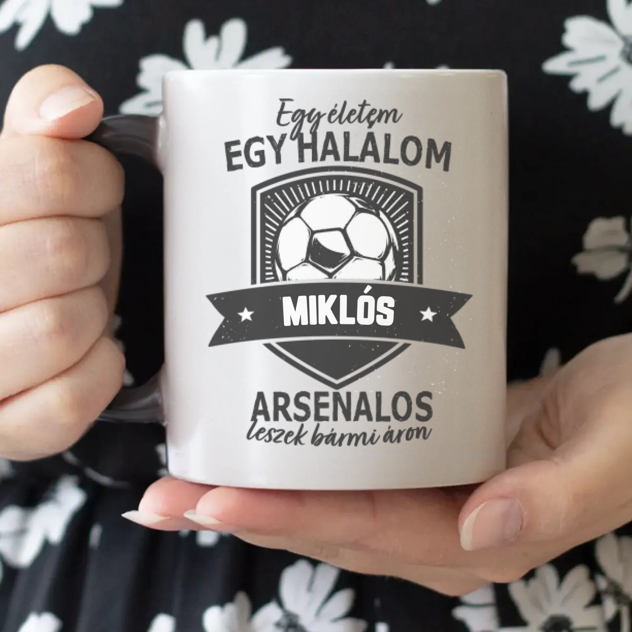 Egyedi neves Arsenal FC ajándék bögre