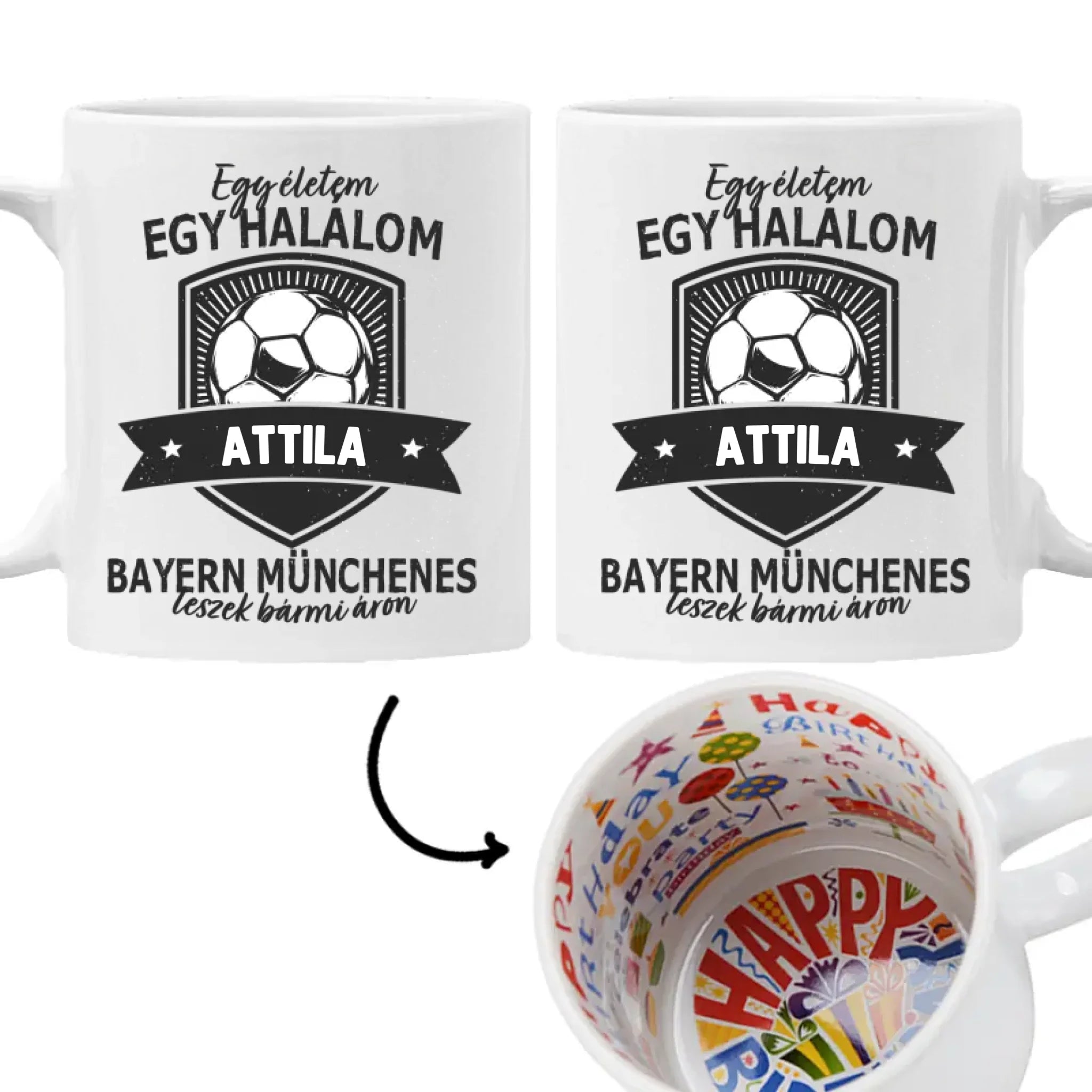 Egyedi neves FC Bayern München ajándék bögre