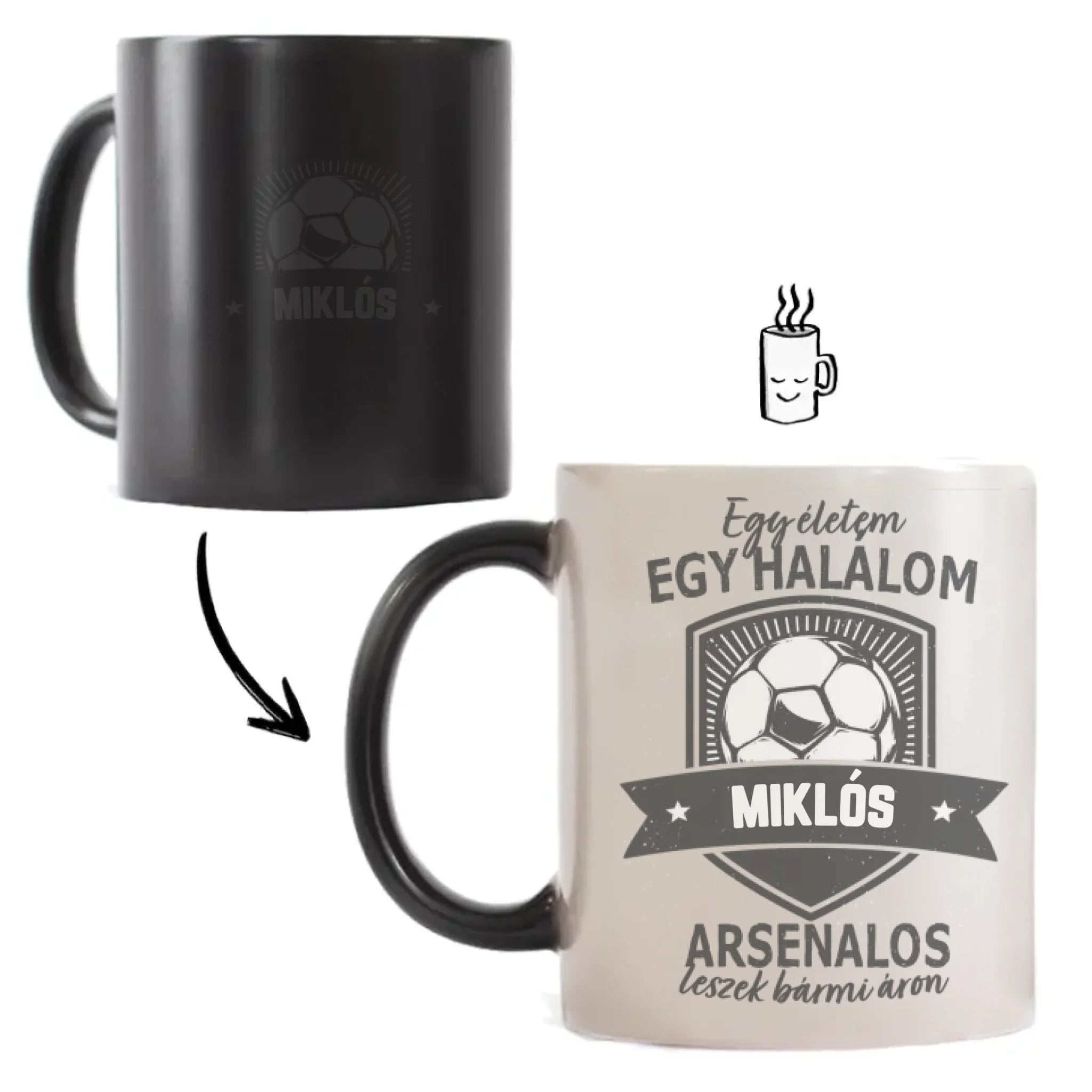 Egyedi neves Arsenal FC ajándék bögre