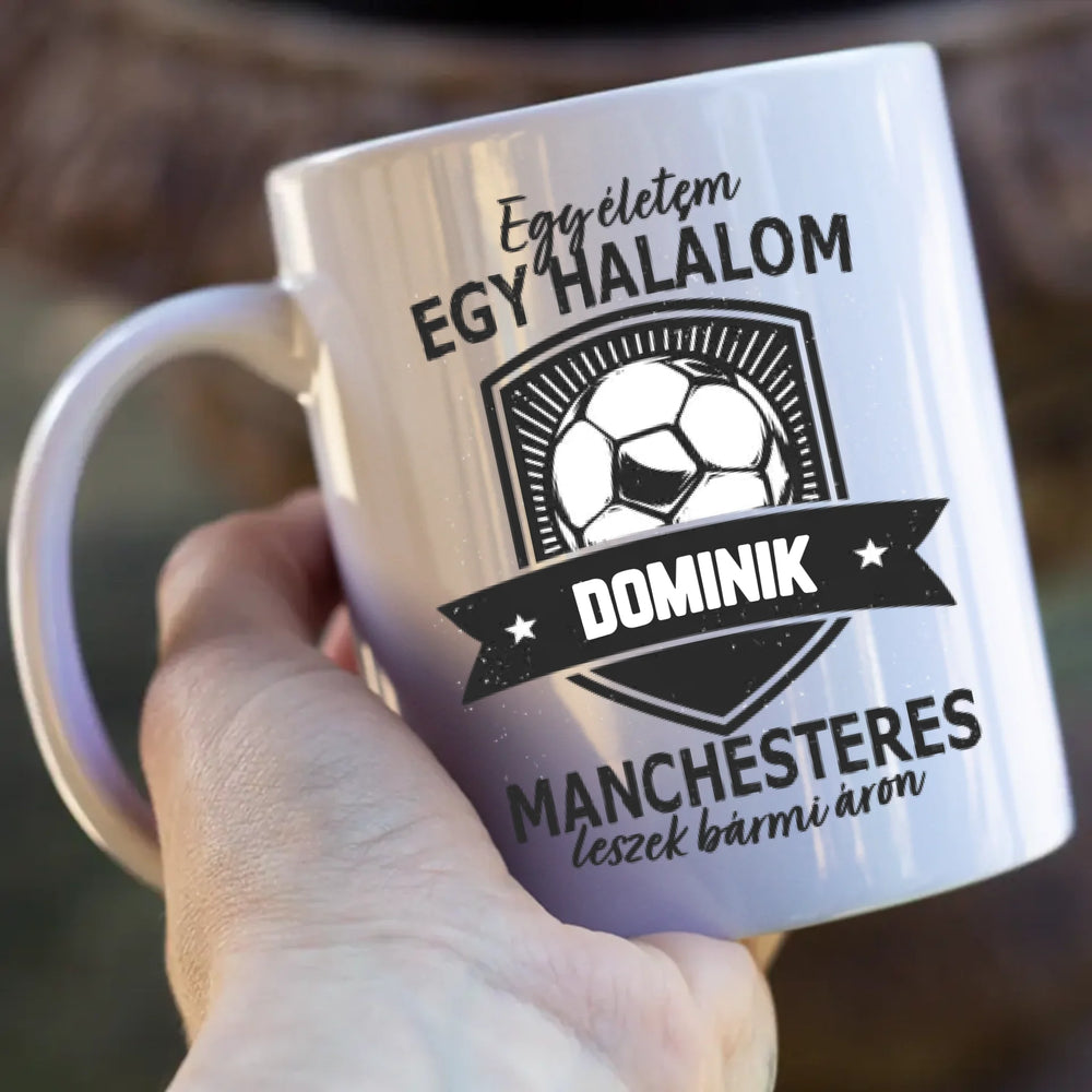 Egyedi neves Manchester United FC ajándék bögre
