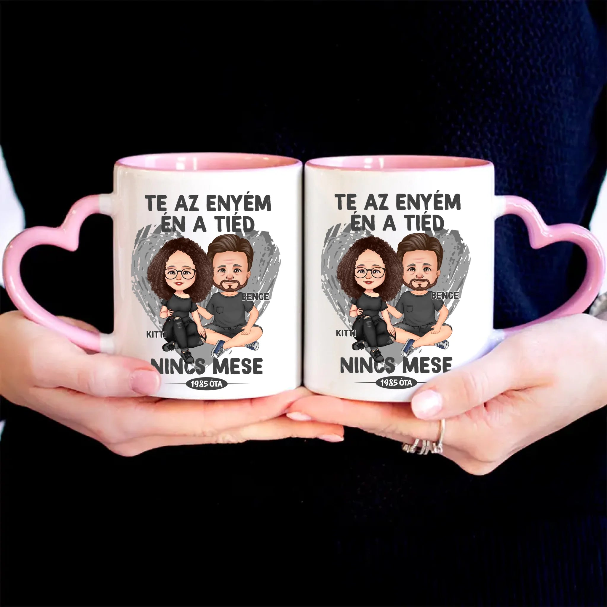 Te az enyém én a tiéd szerkeszthető karakteres bögre