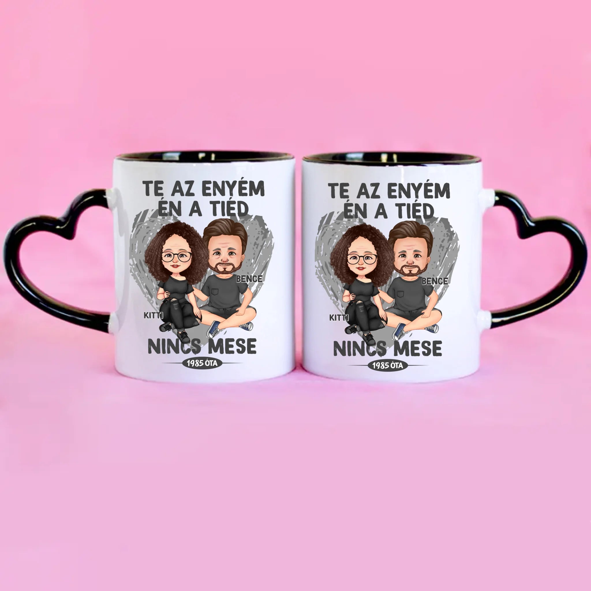 Te az enyém én a tiéd szerkeszthető karakteres bögre
