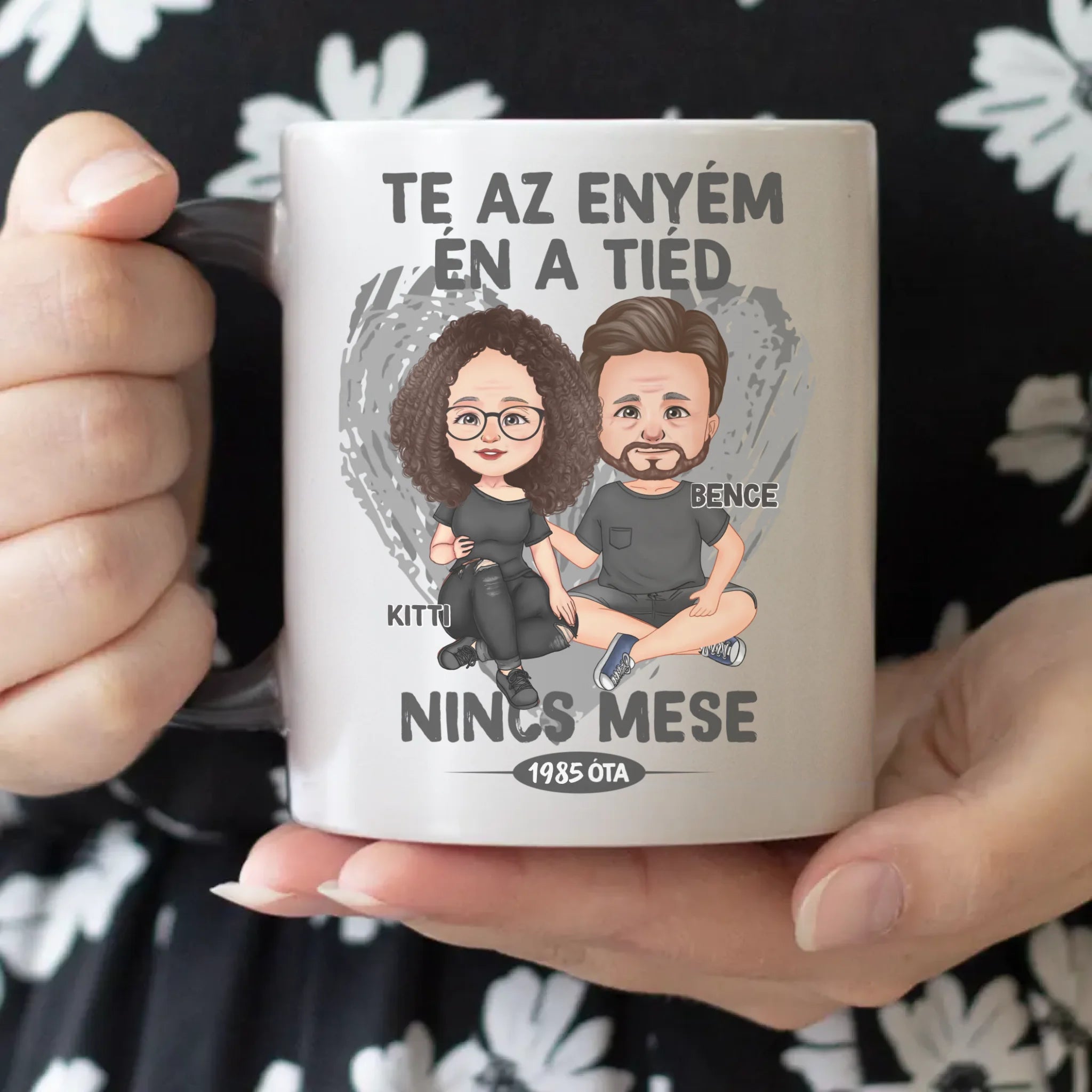 Te az enyém én a tiéd szerkeszthető karakteres bögre