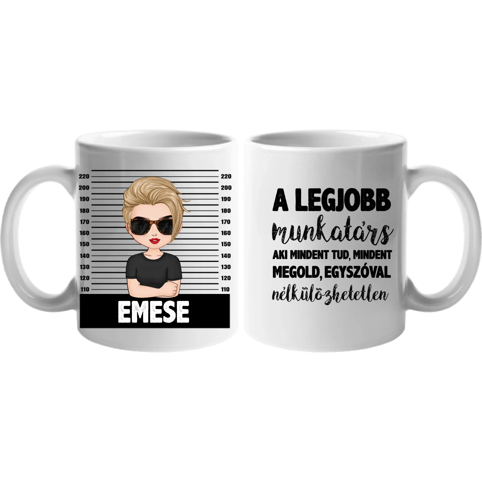 Egyedi bögre munkatársaknak választható karakterekkel