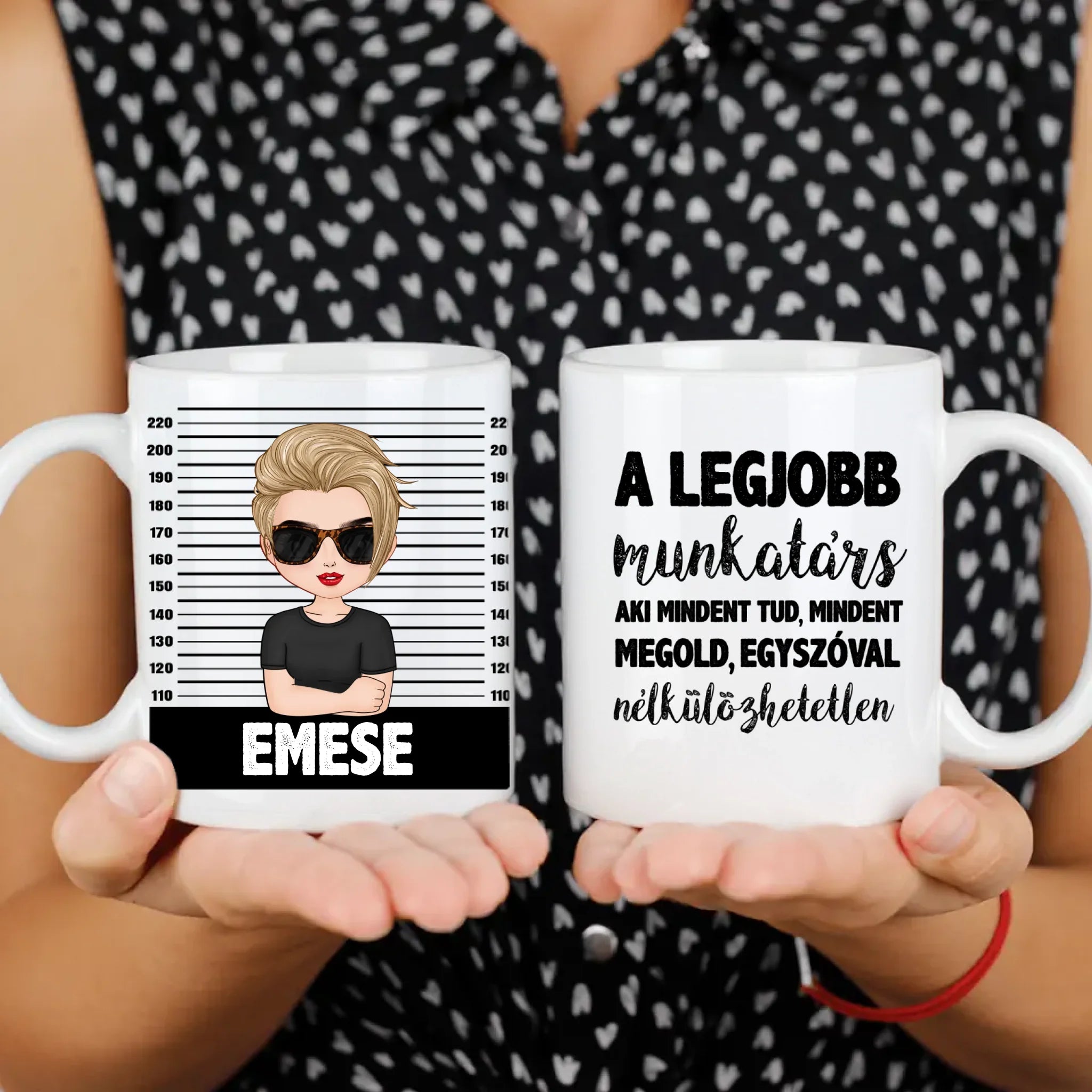 Egyedi bögre munkatársaknak választható karakterekkel