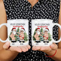 Veled szeretnék megöregedni vicces karácsonyi bögre pároknak