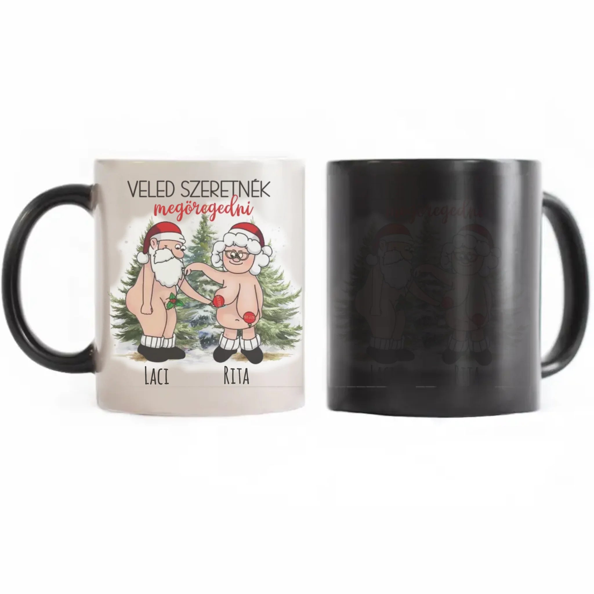 Veled szeretnék megöregedni vicces karácsonyi bögre pároknak