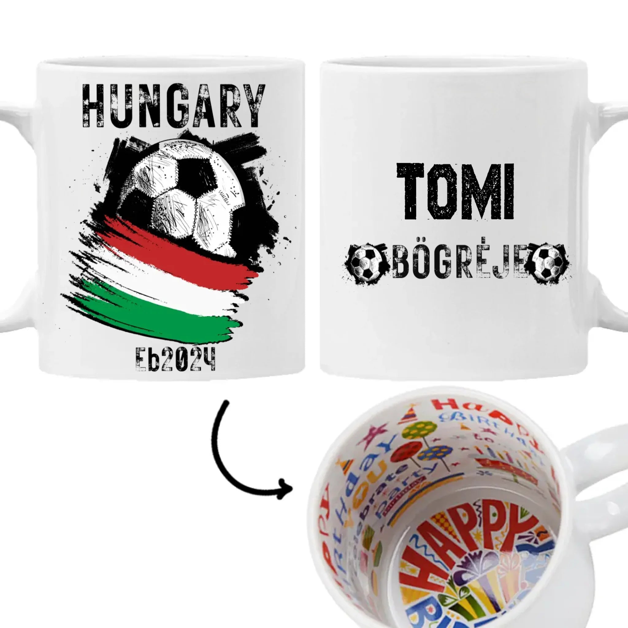 Személyre szabható EB 2024 ajándék bögre