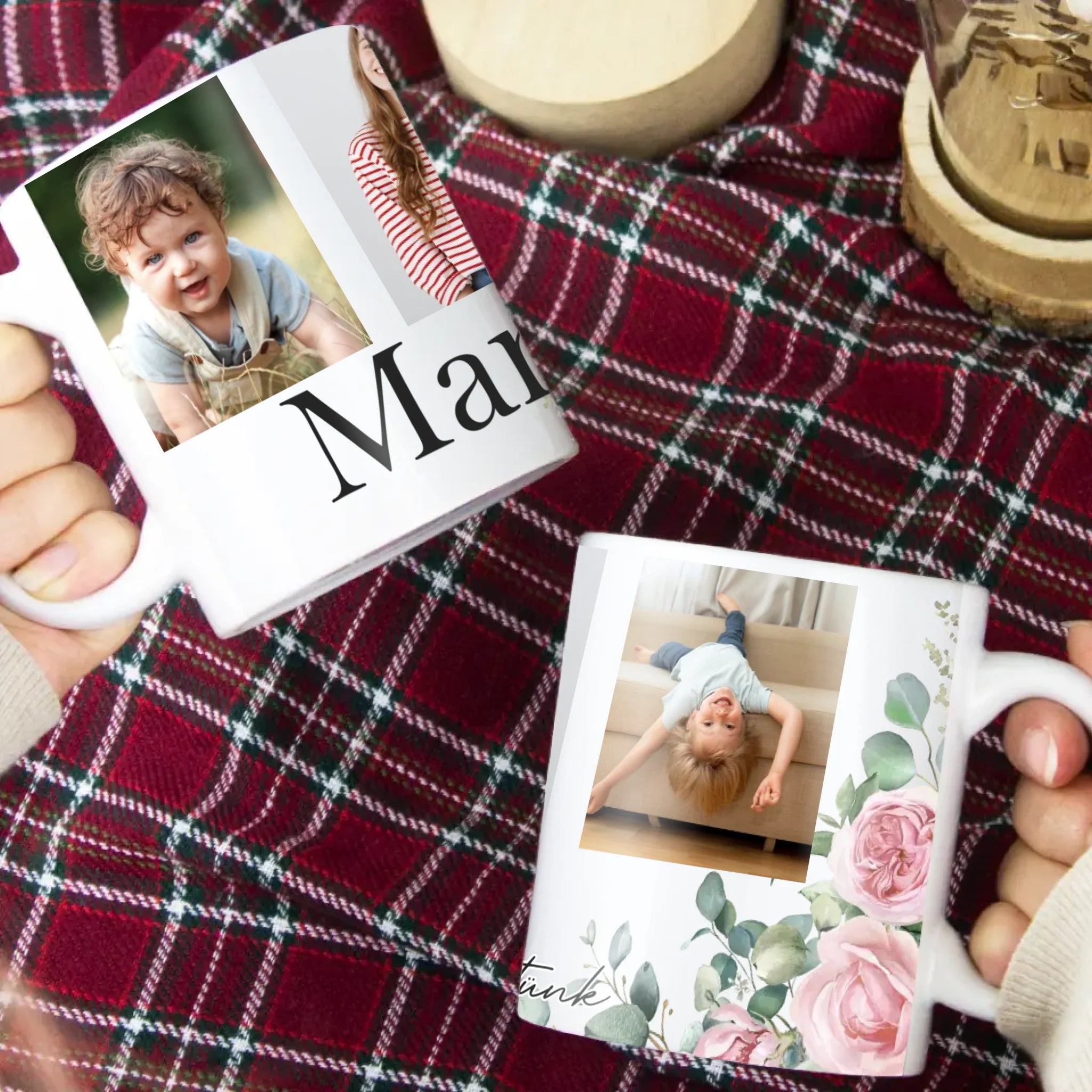 Mama szeretünk - egyedi képes bögre választható felirattal