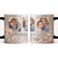 Keresztanya szeretünk - egyedi képes bögre választható felirattal