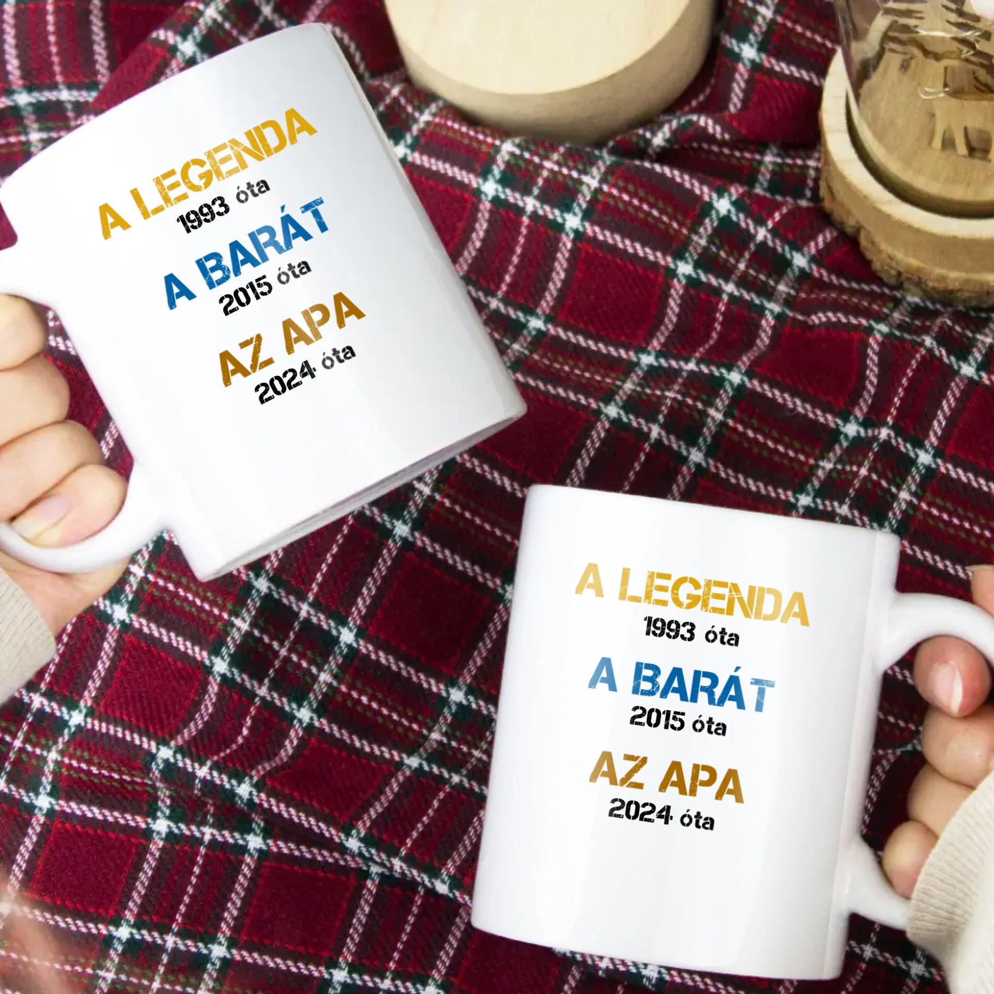 Egyedi évszámos ajándék apáknak A legenda, a barát, az apa bögre