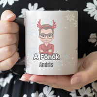 Szerkeszthető karakteres Karácsonyi bögre a legjobb Főnökasszonynak