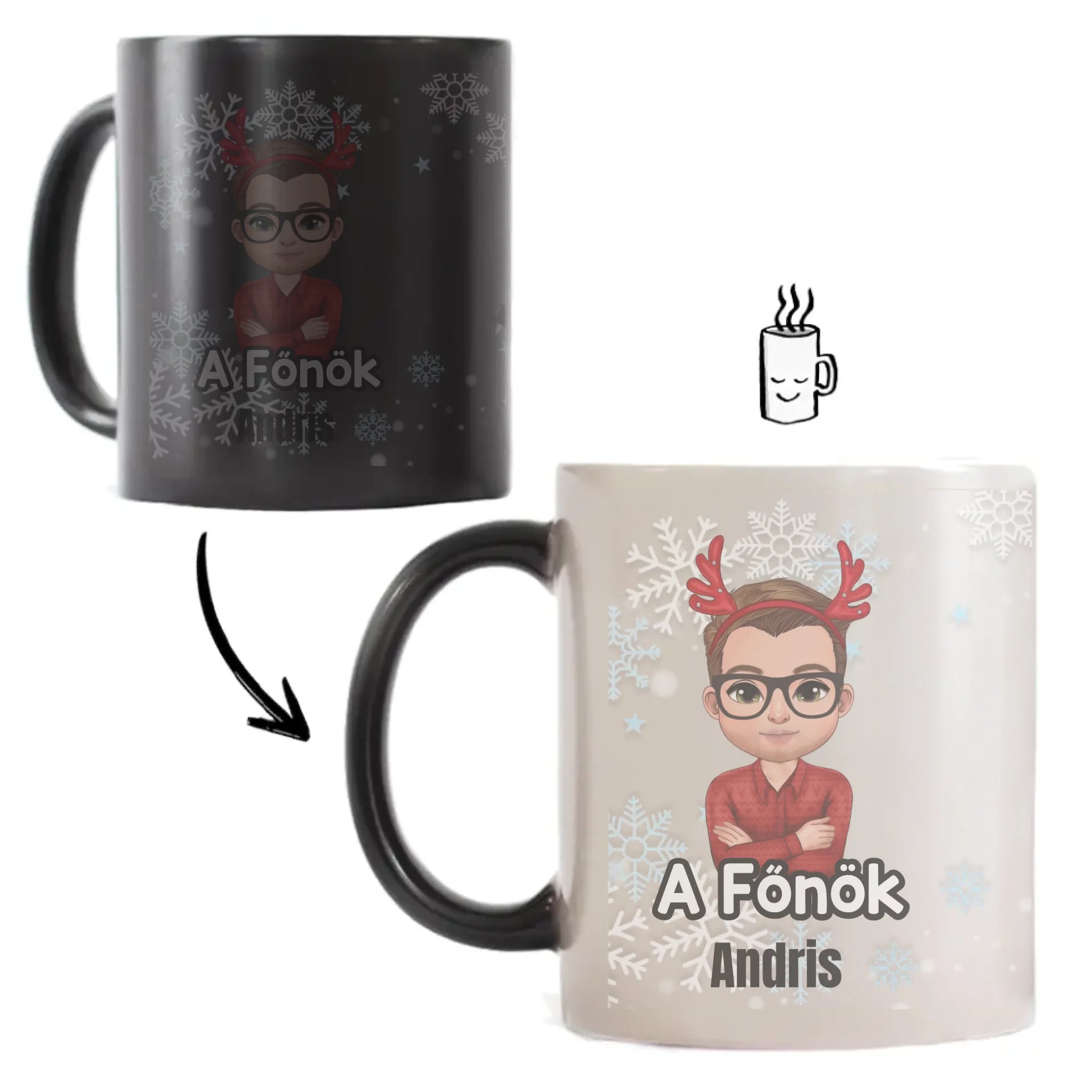 Szerkeszthető karakteres Karácsonyi bögre a legjobb Főnökasszonynak