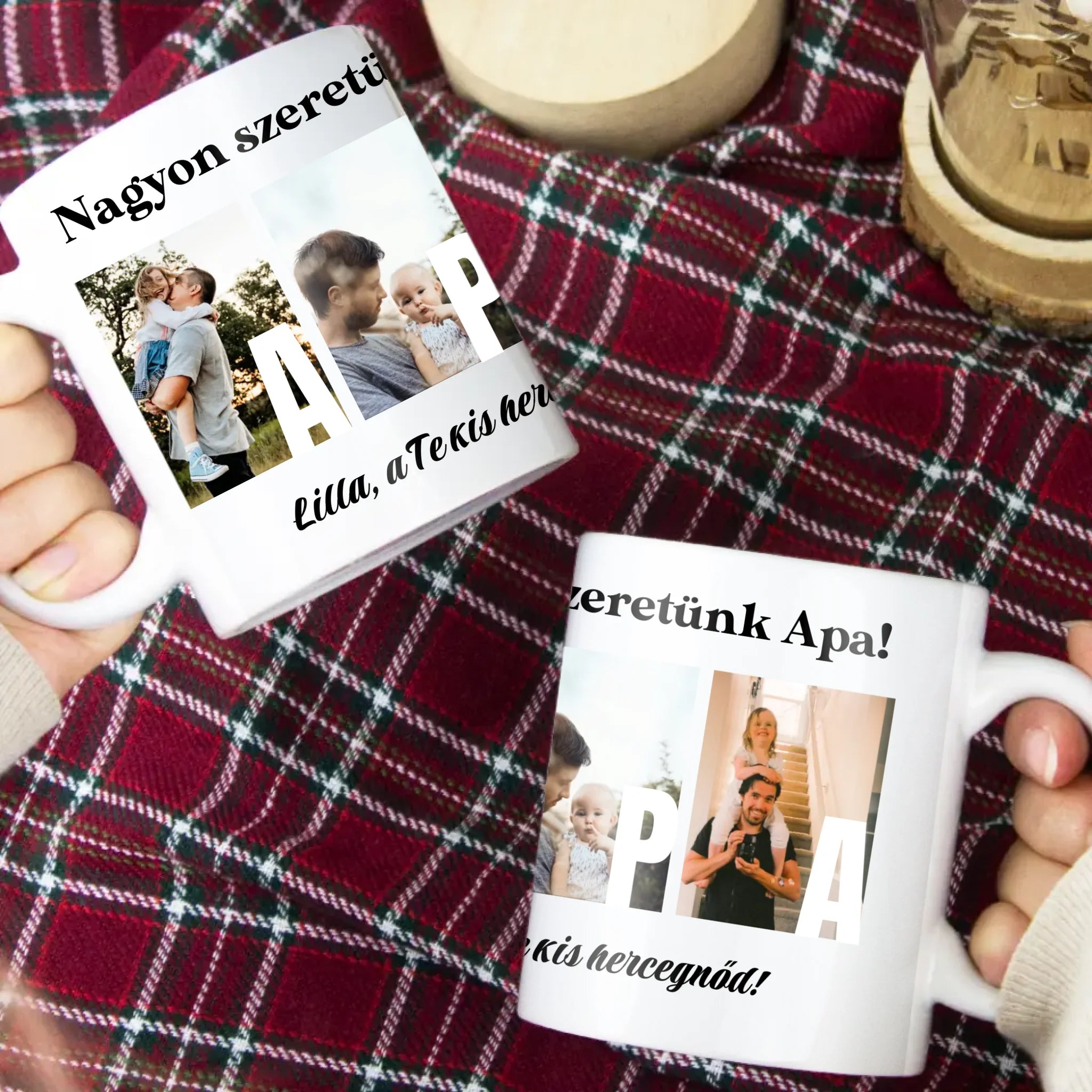 Ajándék Apának - Egyedi képes Apa szeretünk bögre