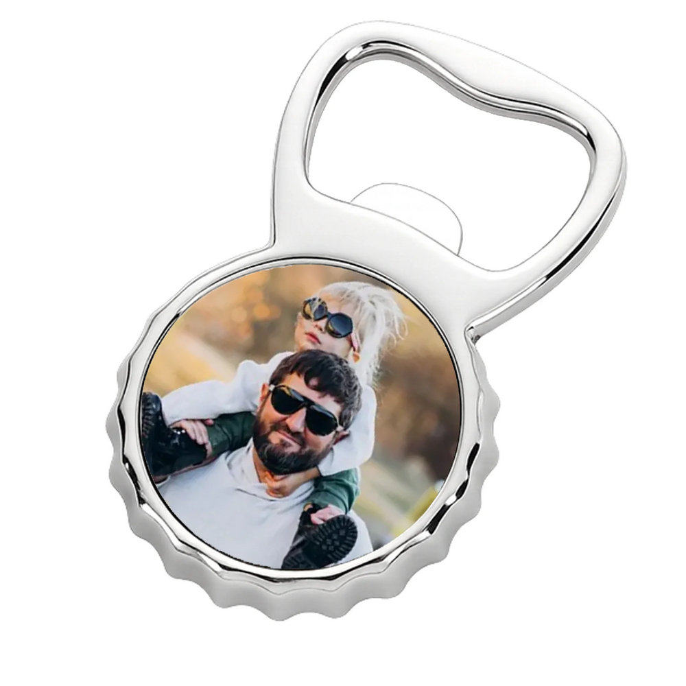 Keresztapa ajándék sörnyitó hűtőmágnes egyedi képpel