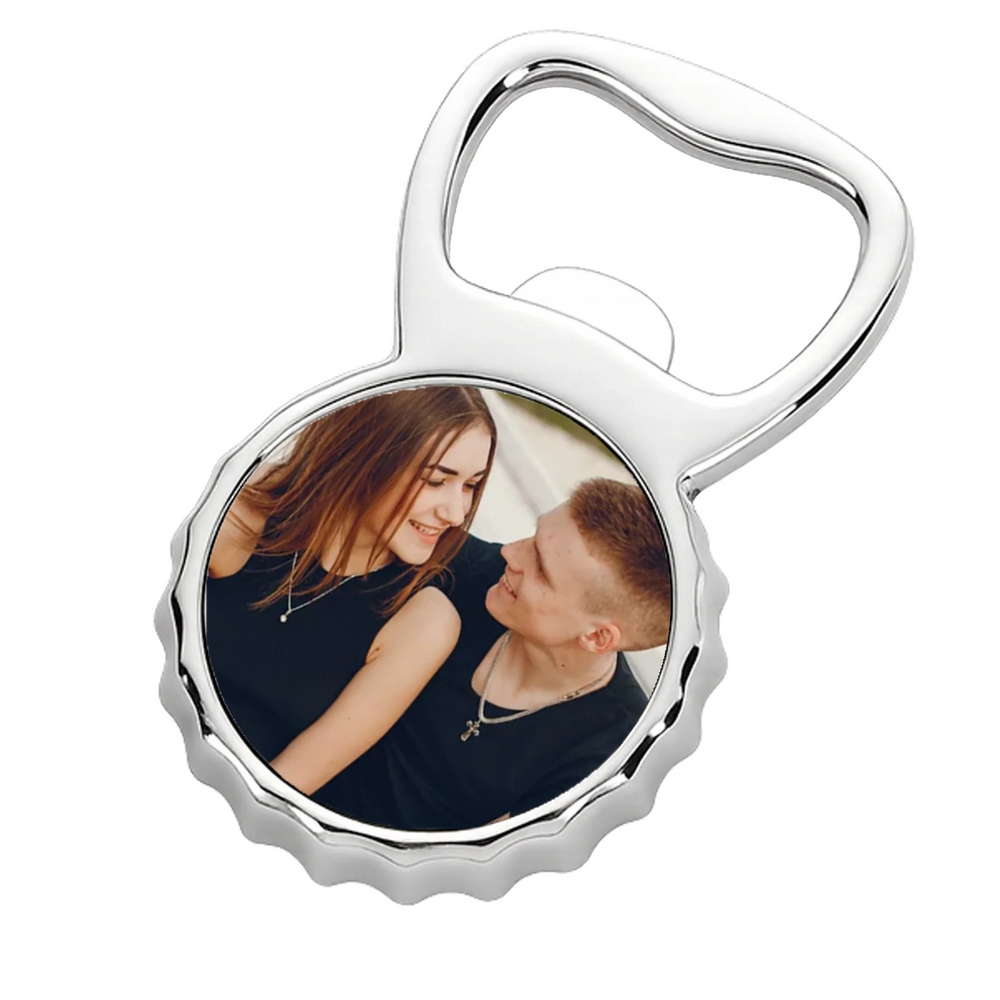 Ajándék férfiaknak karácsonyra - sörnyitó hűtőmágnes egyedi képpel