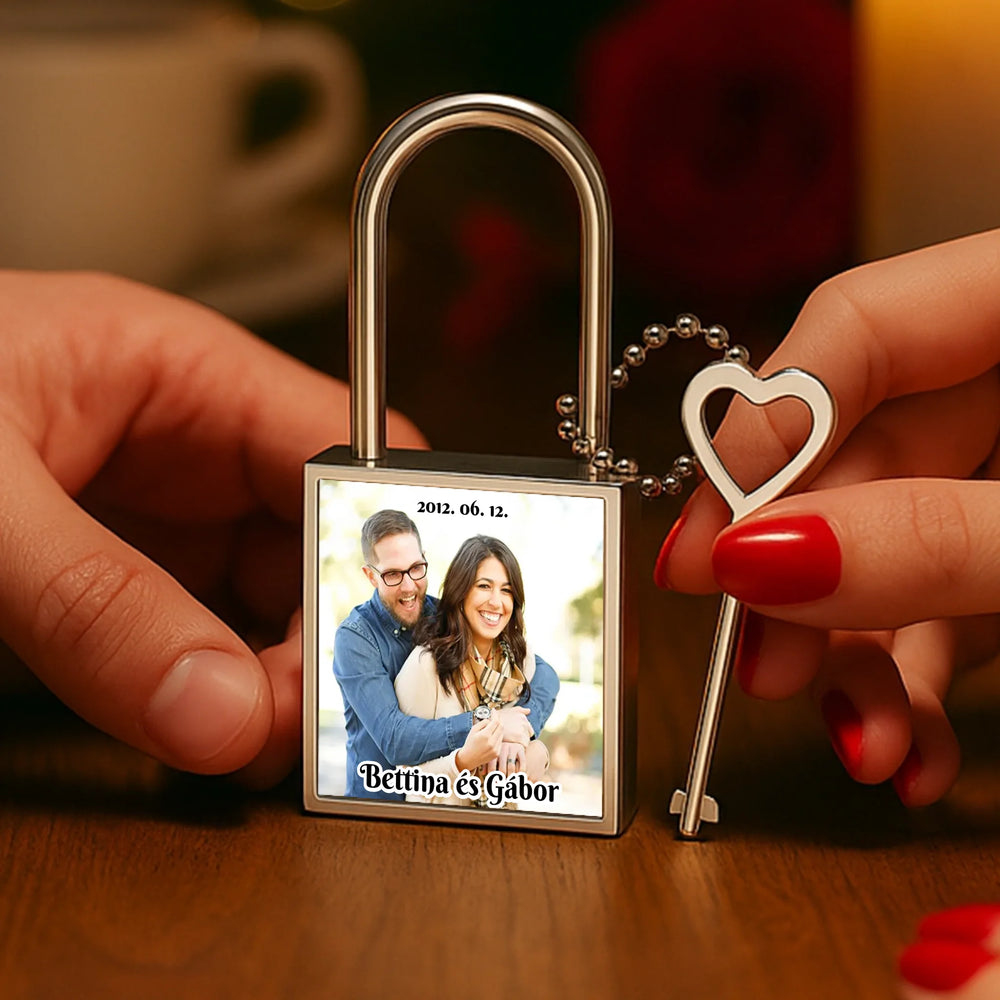  Egyedi lakat fényképpel és felirattal karácsonyi ajándék fiatal pároknak