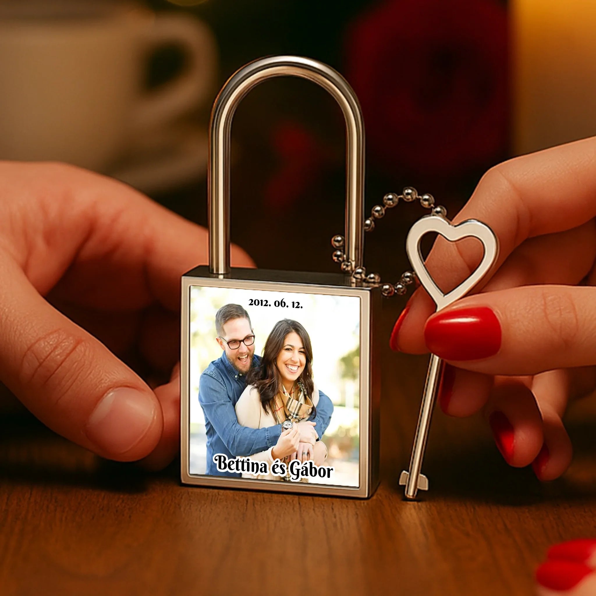  Egyedi lakat fényképpel és felirattal karácsonyi ajándék fiatal pároknak