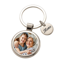 Ajándék nagymamának karácsonyra - egyedi képes gravírozott fém kulcstartó