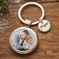 Nagypapa karácsonyi ajándék - egyedi képes gravírozott fém kulcstartó