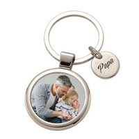 Nagypapa karácsonyi ajándék - egyedi képes gravírozott fém kulcstartó