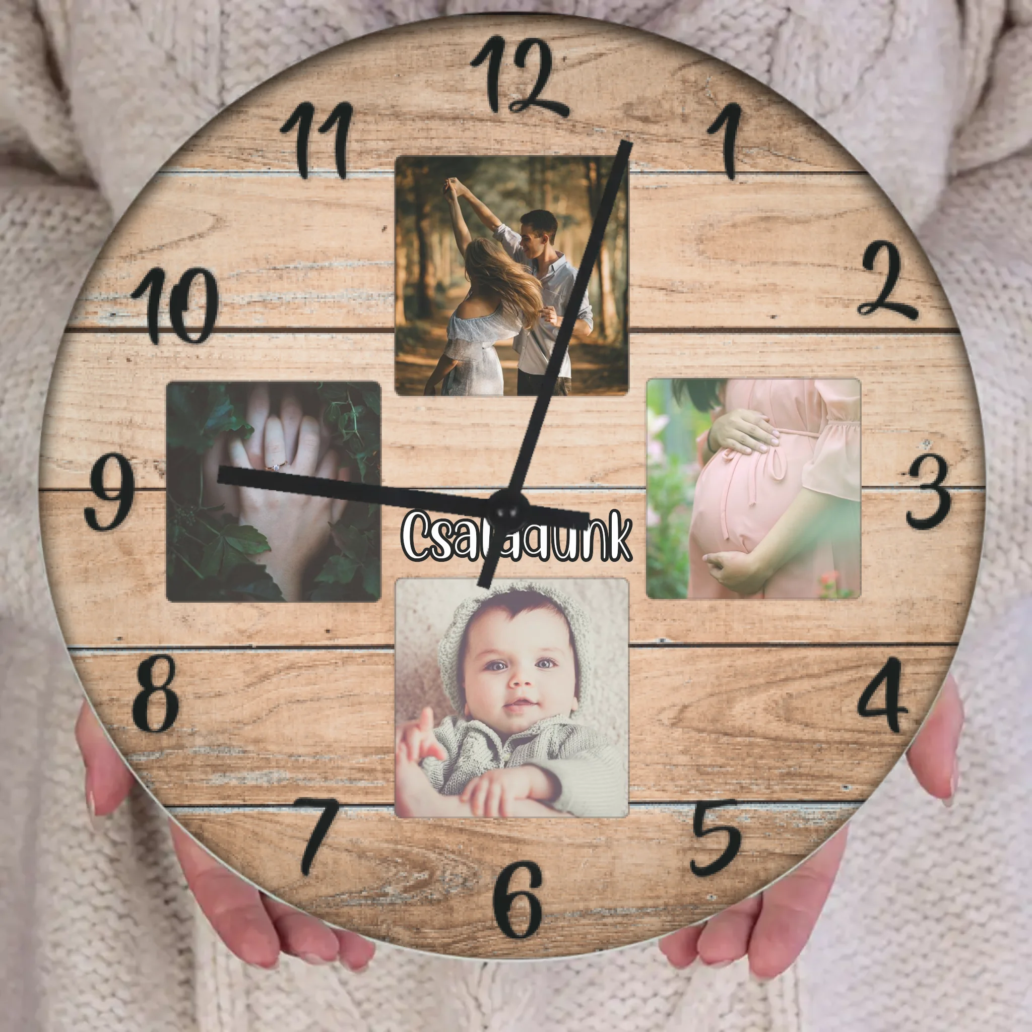 Egyedi fényképes óra 4 képpel