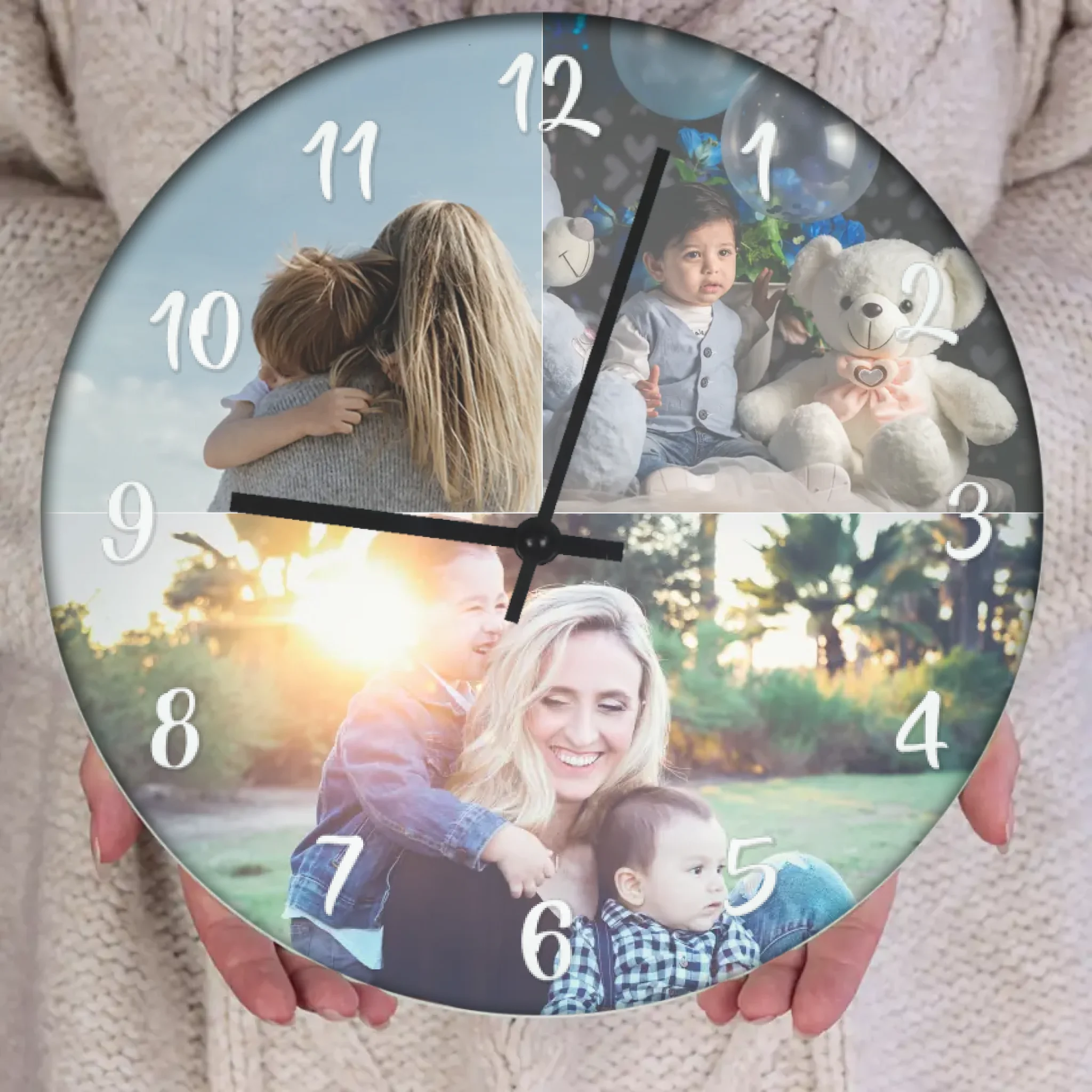 Egyedi fényképes óra 3 képpel