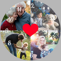 Egyedi fényképes óra 4 képpel és szívvel