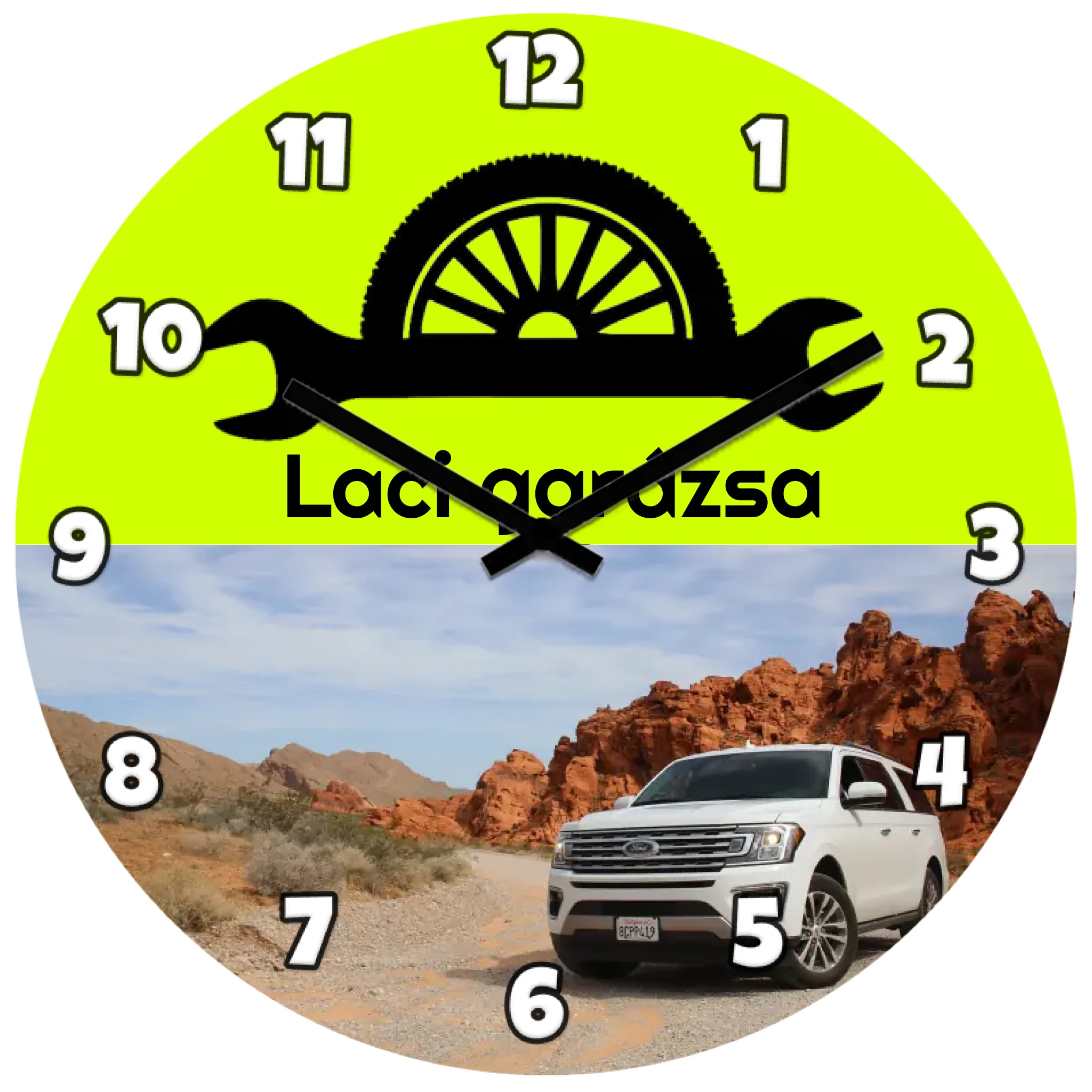 Autós óra egyedi képpel