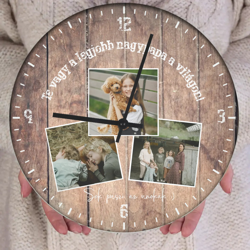 3 képes Apák napi falióra