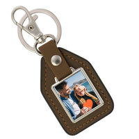 Ajándék karácsonyra pároknak egyedi képes kulcstartó bőrháttérrel