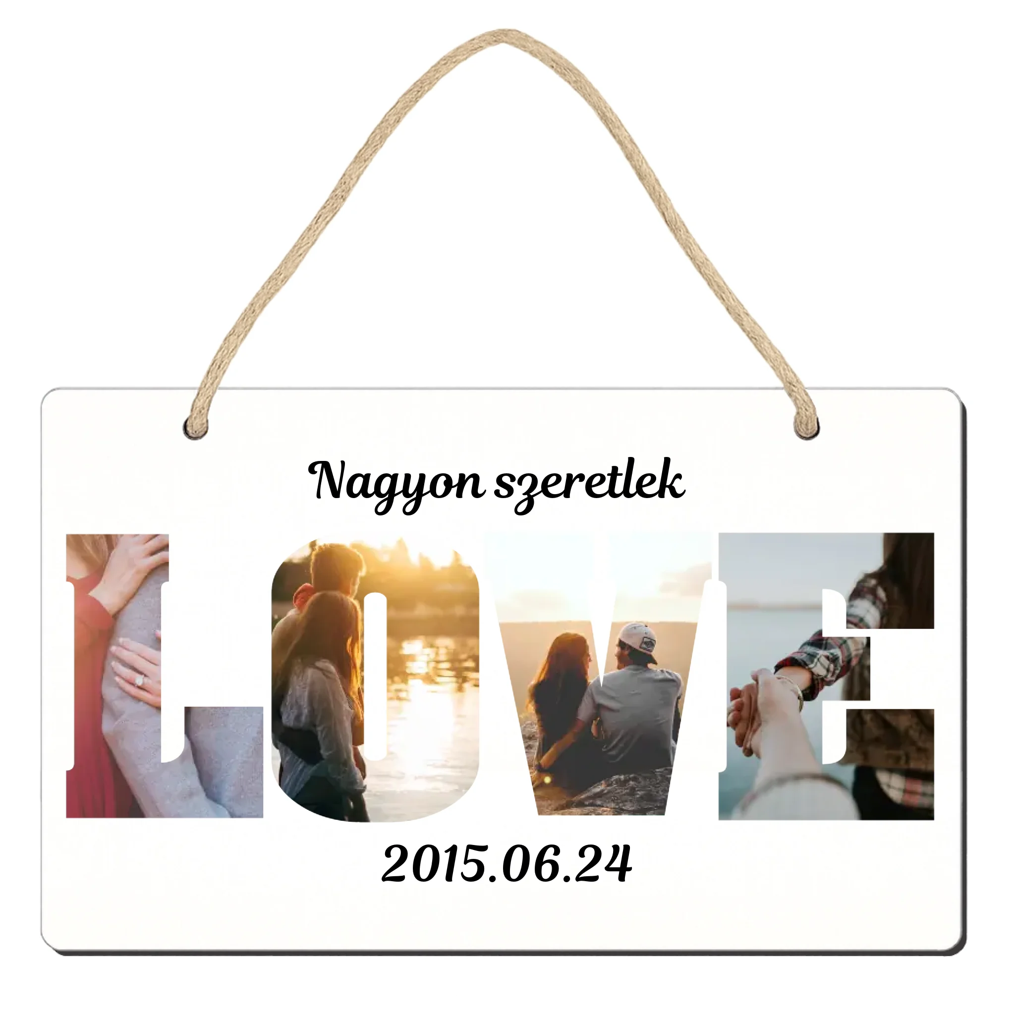 Love feliratos ajtódísz