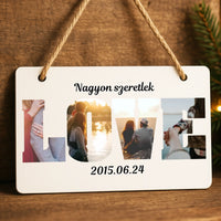 Love feliratos ajtódísz